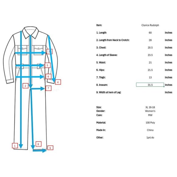 Rudolph the Red Nosed Reindeer Clarice Pajamas Womens XL 16 18 Costume PJs - Picture 10 of 10